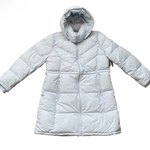 NWT Calvin Klein Long Light Blue Puffer Coat – XL - Picture 3 of 13